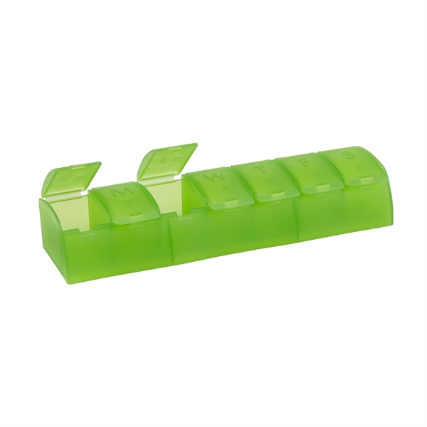 7-day med minder pill organizer box with labeled lid and imprinted... from ASI 52840 Evans Manufacturing