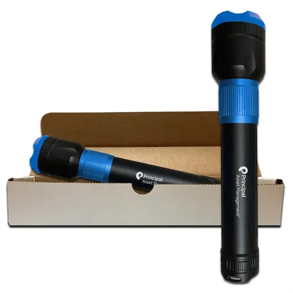 Aluminum LED flashlight with a 4,000mAh capacity.... from ASI 84514 Safety Made