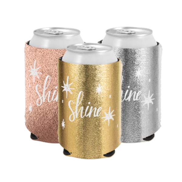 Metallic neoprene can cooler with colored stitching and front pocket.... from ASI 74710 Numo / NUMO