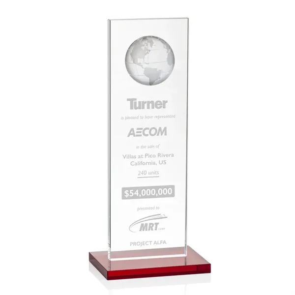 This illustrious Starfire Crystal award stands upright on an elegant Ruby... from ASI 84592 St Regis Group / St Regis