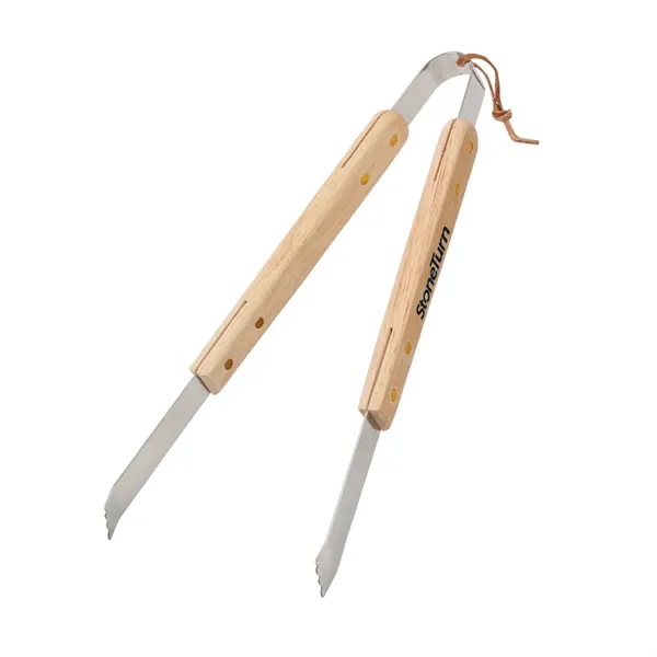 13 1/2" BBQ tongs with a wooden handle, heavy-duty construction and... from ASI 38120 Ball Pro / Diversified Quality Kitchenware
