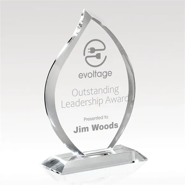 Flare shaped award made of optical crystal; offered in two sizes.... from ASI 93986 Visions/Awardcraft / Visions Awards