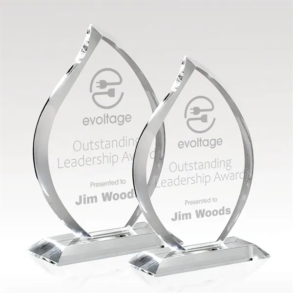 Flare shaped award made of optical crystal; offered in two sizes.... from ASI 93986 Visions/Awardcraft / Visions Awards