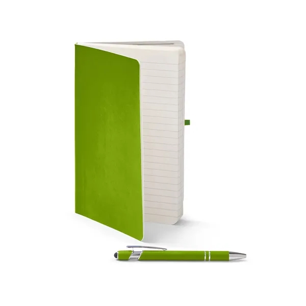 Journal and pen set with a soft cover, a rubberized aluminum... from ASI 79530 Prime Line