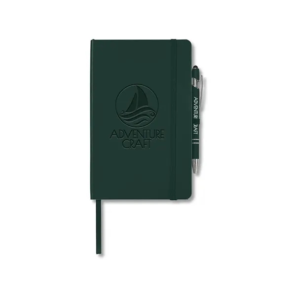 Journal and pen set with a soft cover, a rubberized aluminum... from ASI 79530 Prime Line