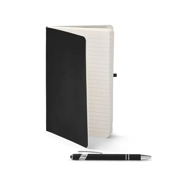 Journal and pen set with a soft cover, a rubberized aluminum... from ASI 79530 Prime Line