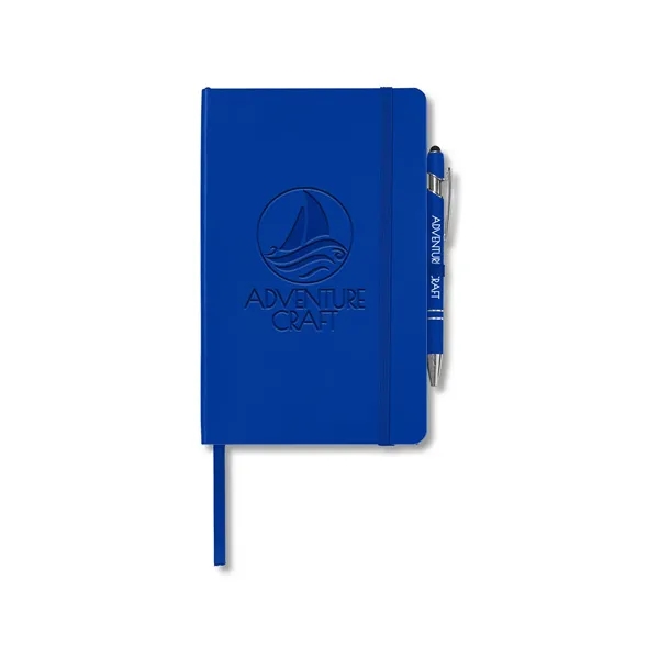 Journal and pen set with a soft cover, a rubberized aluminum... from ASI 79530 Prime Line