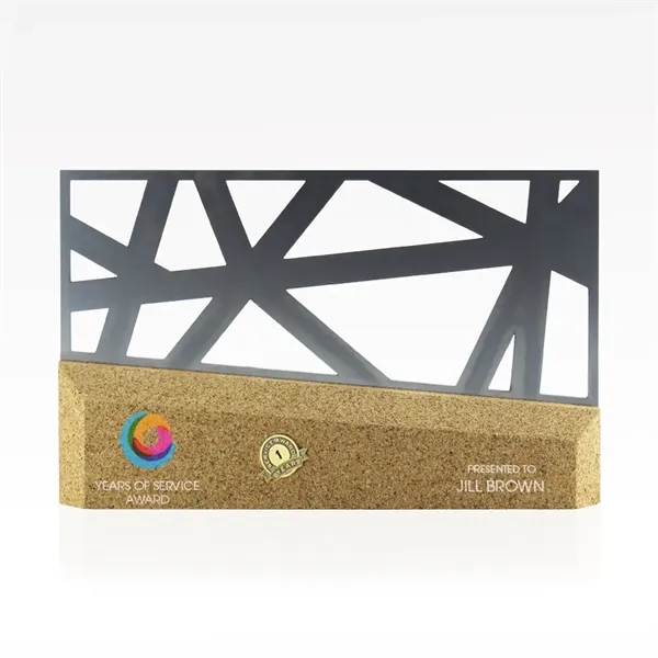 4" x 1.75" x 10" steel and cork award with customization.... from ASI 93986 Visions/Awardcraft / Visions Awards