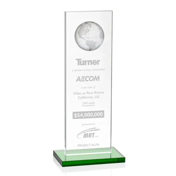 This illustrious Starfire Crystal award stands upright on an elegant Emerald... from ASI 84592 St Regis Group / St Regis