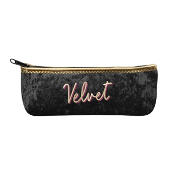 Velvet neoprene storage pouch with zippered closure, gusseted pouch, color stitching... from ASI 74710 Numo / NUMO