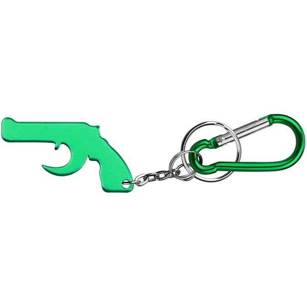 Gun shape bottle opener with key chain with carabineer.... from ASI 74585 Nu Promo International / Nu Promo Line