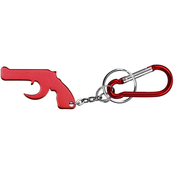 Gun shape bottle opener with key chain with carabineer.... from ASI 74585 Nu Promo International / Nu Promo Line