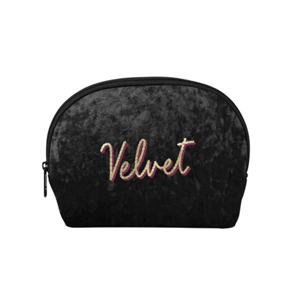 8.25" x 6" x 3" velvet neoprene canoe-shaped cosmetics case with... from ASI 74710 Numo