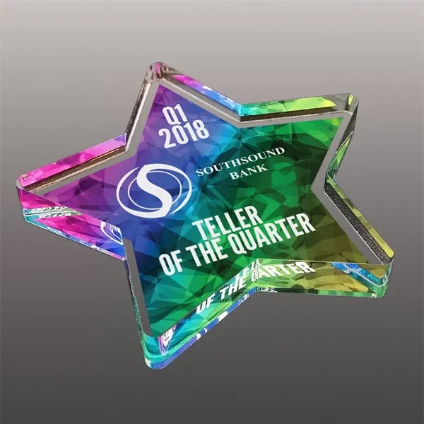 1/2" clear acrylic paperweight with customization.... from ASI 72521 Morris Magnets / Laser Cuts