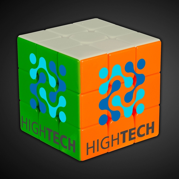 2 1/2" puzzle cube designed with bright neon colors.... from ASI 42016 Brighter Promotions Inc
