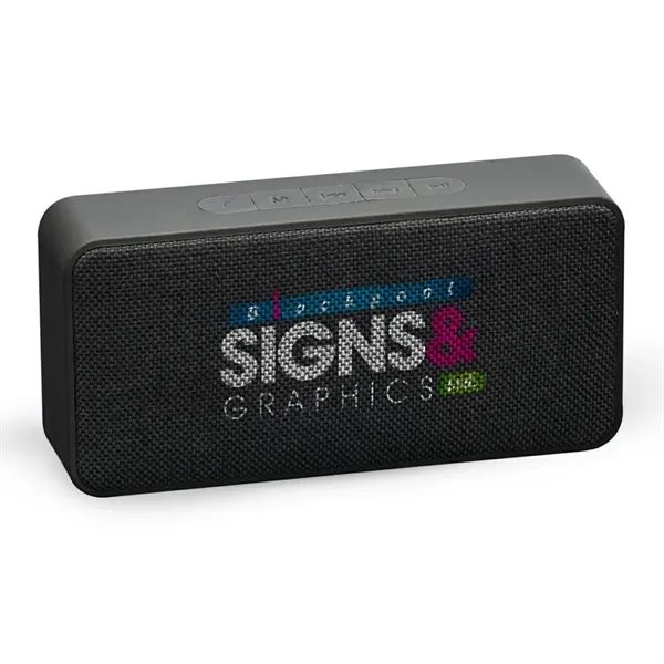 Stereo, universal wireless speaker in rubberized and fabric finish. Dual stereo... from ASI 84592 St Regis Group / St Regis Crystal