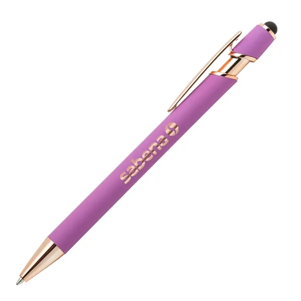 Anton Aluminum Ink Pen features rose gold accents, a satin metal... from ASI 84592 St Regis Group
