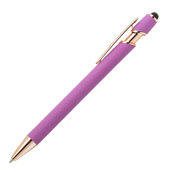 Anton Aluminum Ink Pen features rose gold accents, a satin metal... from ASI 84592 St Regis Group