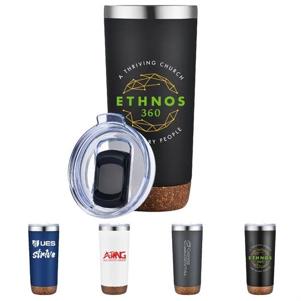 22oz Vacuum Tumbler with Cork Bottom... from ASI 39820 Opusline (Benmex) / Opus Line