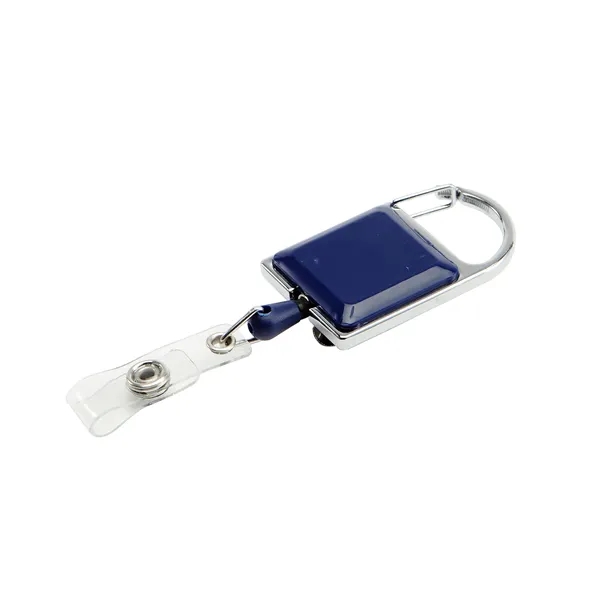 Retractable square shape metal badge reel plus full color UV imprint... from ASI 37218 Athena Promo (tm)