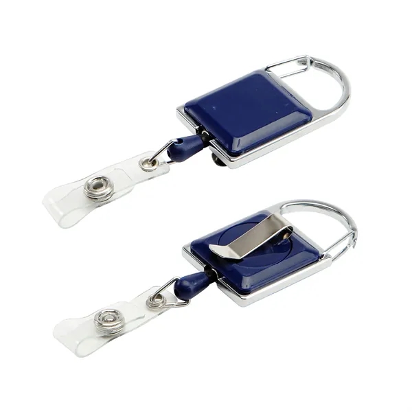 Retractable square shape metal badge reel plus full color UV imprint... from ASI 37218 Athena Promo (tm)