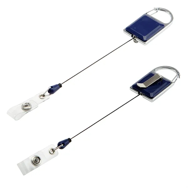 Retractable square shape metal badge reel plus full color UV imprint... from ASI 37218 Athena Promo (tm)