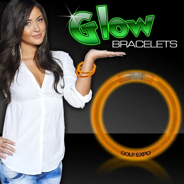 8" solid color light-up glow bracelet; one time use only.... from ASI 42016 Brighter Promotions Inc