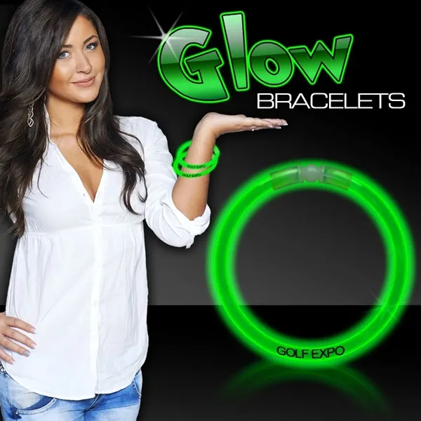 8" solid color light-up glow bracelet; one time use only.... from ASI 42016 Brighter Promotions Inc