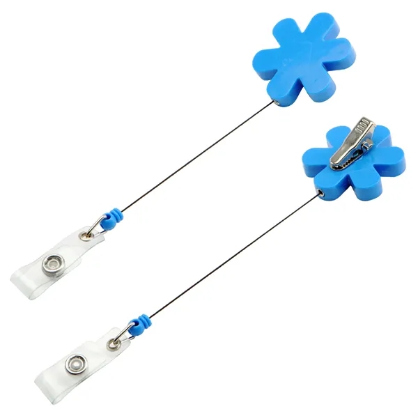 Retractable flower shape badge reel plus full color UV imprint on... from ASI 37218 Athena Promo (tm)