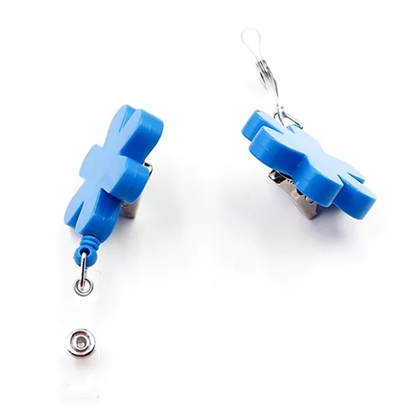 Retractable flower shape badge reel plus full color UV imprint on... from ASI 37218 Athena Promo (tm)