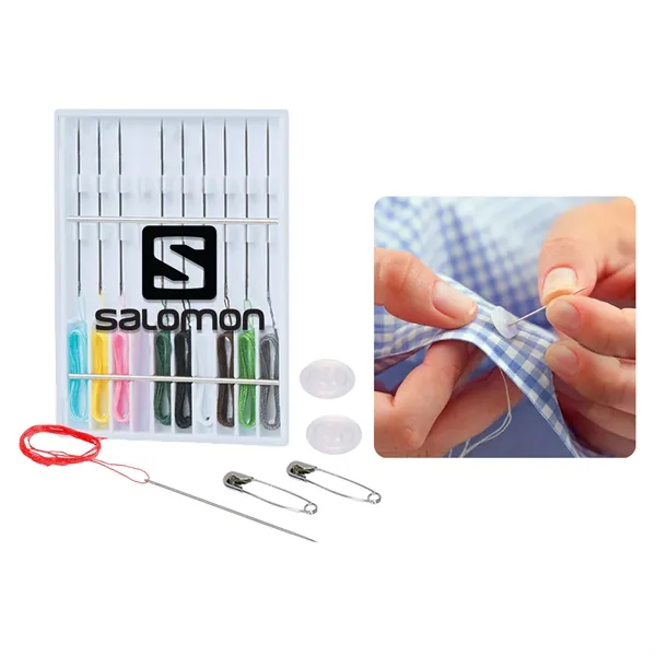 Sewing kit with 10 pre-threaded needles, buttons and pin, plastic case.... from ASI 52710 Lincoln Line