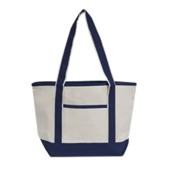 Promotional cotton canvas heavyweight boat tote bag with front pocket.... from ASI 66230 Landes Inc