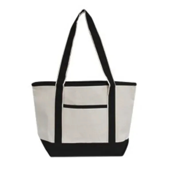 Promotional cotton canvas heavyweight boat tote bag with front pocket.... from ASI 66230 Landes Inc
