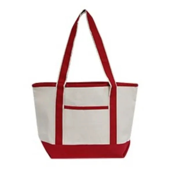Promotional cotton canvas heavyweight boat tote bag with front pocket.... from ASI 66230 Landes Inc