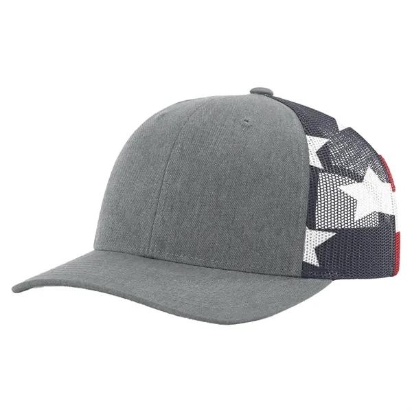 Richardson #112PM snapback six-panel cotton and polyester trucker cap with plastic... from ASI 74601 Calico