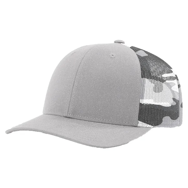 Richardson #112PM snapback six-panel cotton and polyester trucker cap with plastic... from ASI 74601 Calico