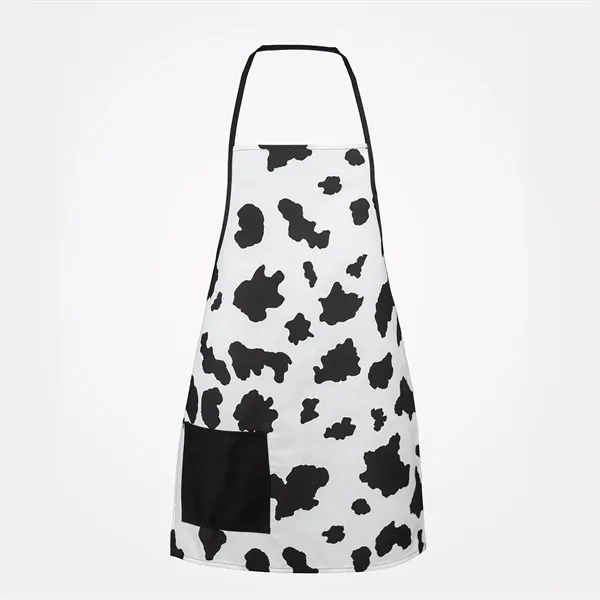 Cow print bib apron, single pocket - blank or 1 screen... from ASI 36558 Aprons, Etc.