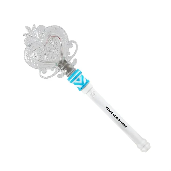 Heart-shaped wand with light-up handle, blue or pink trim and 3... from ASI 42016 Brighter Promotions Inc