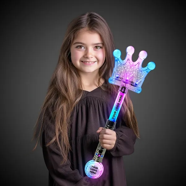 LED wand with a clear plastic crown and prism ball.... from ASI 42016 Brighter Promotions Inc / Chemical Light™ Liquid Light
