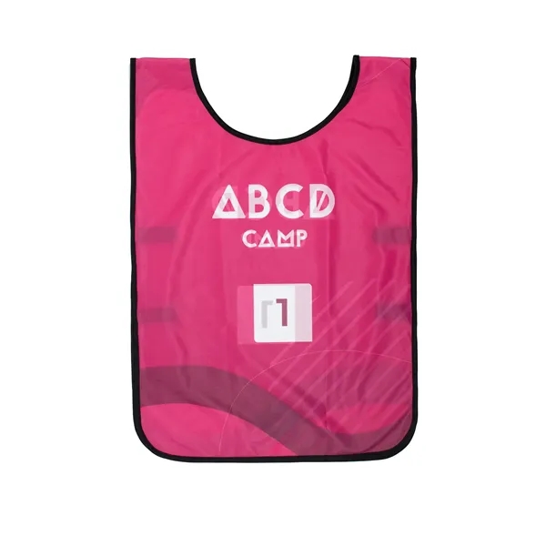 19" x 27.5" 115G polyester mesh sports bib with two-piece elastic... from ASI 36558 Aprons, Etc.