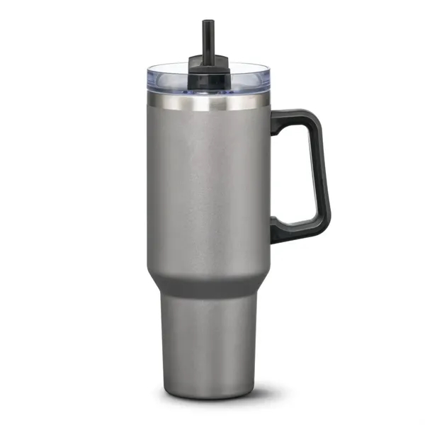 The double-insulated 40oz Compeer Handle Travel Mug is the ultimate companion... from ASI 84592 St Regis Group