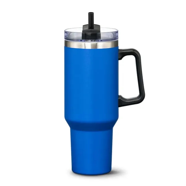 The double-insulated 40oz Compeer Handle Travel Mug is the ultimate companion... from ASI 84592 St Regis Group