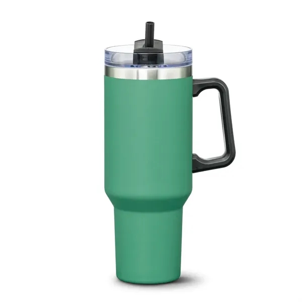 The double-insulated 40oz Compeer Handle Travel Mug is the ultimate companion... from ASI 84592 St Regis Group