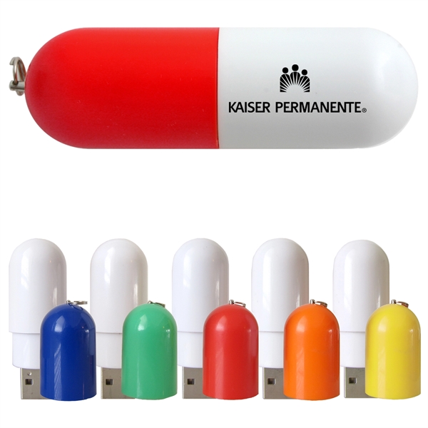 Pill shape USB flash drive... from ASI 62124 iClick, Inc. / iClick®