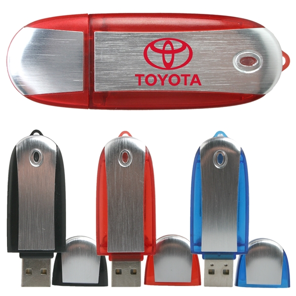 Brushed aluminum and plastic USB Drive... from ASI 62124 iClick, Inc. / iClick®