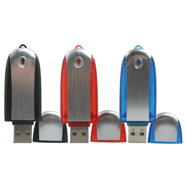 Brushed aluminum and plastic USB Drive... from ASI 62124 iClick, Inc. / iClick®