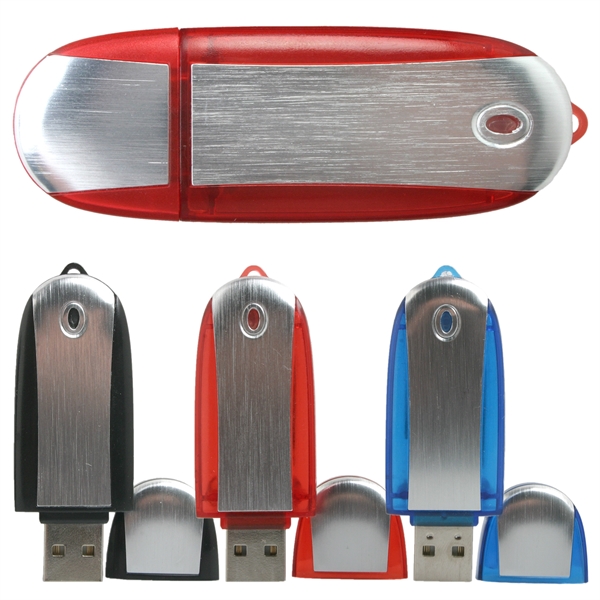 Brushed aluminum and plastic USB Drive... from ASI 62124 iClick, Inc. / iClick®