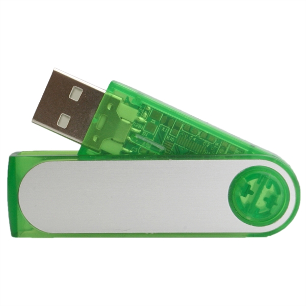 Colorful transparent USB flash drives with a swivel closure... from ASI 62124 iClick, Inc. / iClick®