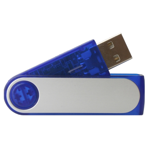 Colorful transparent USB flash drives with a swivel closure... from ASI 62124 iClick, Inc. / iClick®