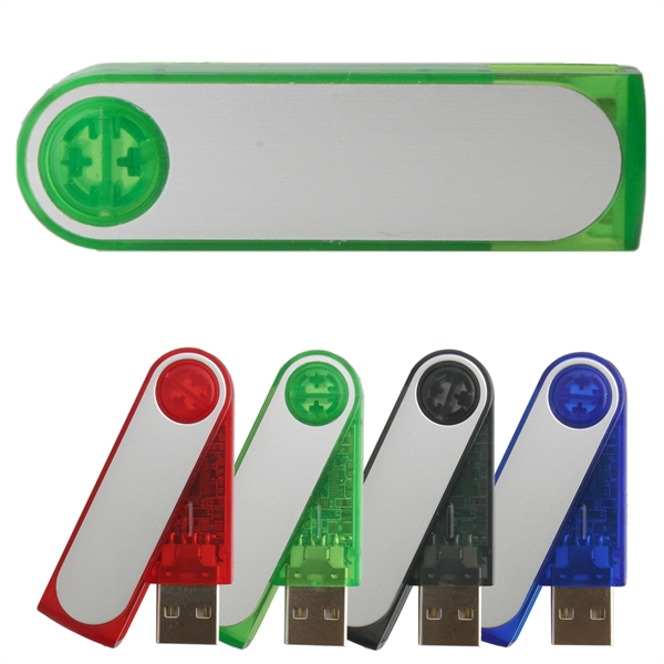 Colorful transparent USB flash drives with a swivel closure... from ASI 62124 iClick, Inc. / iClick®